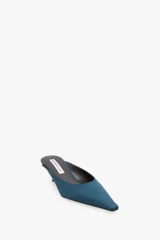 Mules Sloane 45 en satin bleu sarcelle Mules Sloane 45 en satin bleu sarcelle