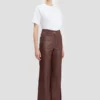 Pantalon Alina en cuir bordeaux Pantalon Alina en cuir bordeaux