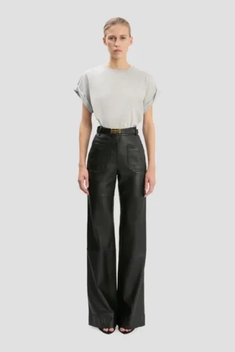 Pantalon Alina en cuir noir Pantalon Alina en cuir noir