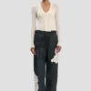 Pantalon cargo à imprimé floral bleu marine foncé Pantalon cargo à imprimé floral bleu marine foncé