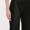 Pantalon à ceinture en satin noir Pantalon à ceinture en satin noir