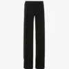 Pantalon à ceinture en satin noir Pantalon à ceinture en satin noir