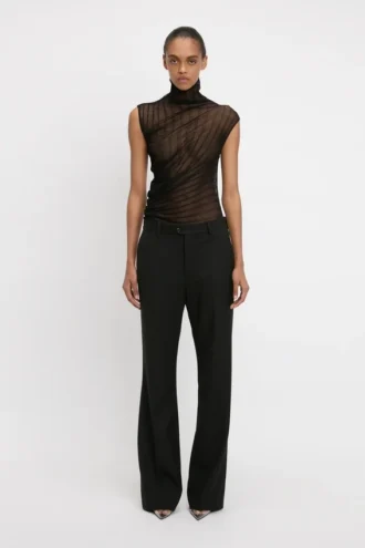 Pantalon classique ajusté en noir