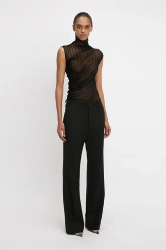 Pantalon classique ajusté en noir