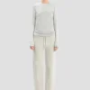 Pantalon de jogging brodé du logo en gris chiné Pantalon de jogging brodé du logo en gris chiné
