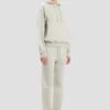 Pantalon de jogging brodé du logo en gris chiné Pantalon de jogging brodé du logo en gris chiné