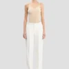 Pantalon droit ajusté en ivoire Pantalon droit ajusté en ivoire