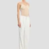 Pantalon droit ajusté en ivoire Pantalon droit ajusté en ivoire