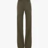 Pantalon droit ajusté en mélange de laine couleur sauge Pantalon droit ajusté en mélange de laine couleur sauge