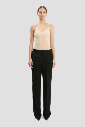 Pantalon droit ajusté en noir Pantalon droit ajusté en noir