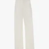 Pantalon droit à revers, couleur blanc cassé Pantalon droit à revers, couleur blanc cassé