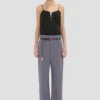 Pantalon droit à revers, couleur silex Pantalon droit à revers, couleur silex