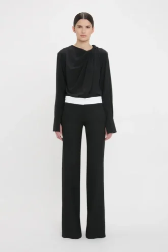 Pantalon à empiècements latéraux noir