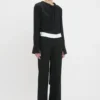 Pantalon à empiècements latéraux noir Pantalon à empiècements latéraux noir