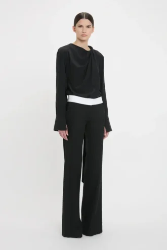 Pantalon à empiècements latéraux noir