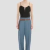 Pantalon à jambes courbées bleu ciel Pantalon à jambes courbées bleu ciel