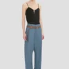 Pantalon à jambes courbées bleu ciel Pantalon à jambes courbées bleu ciel