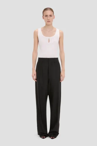 Pantalon à jambes courbées noir