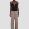 Pantalon à taille plissée en couleur limestone