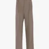 Pantalon à taille plissée en couleur limestone