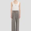 Pantalon à taille plissée en nickel Pantalon à taille plissée en nickel