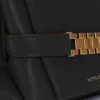 Pochette à chaîne en cuir noir
