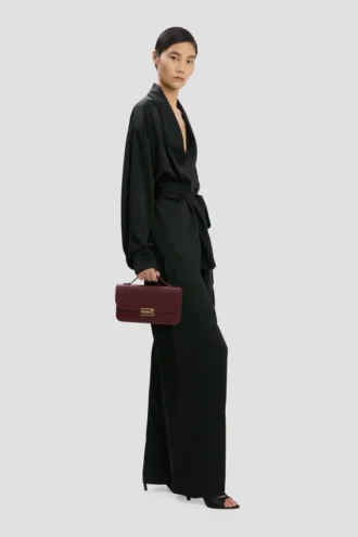 Pochette Dorian en cuir bordeaux