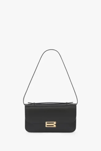 Pochette Dorian en cuir noir
