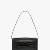 Pochette Dorian en cuir noir gaufré Pochette Dorian en cuir noir gaufré