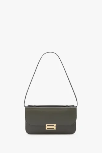 Pochette Dorian en cuir olive foncé