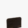 Porte-cartes Envelope en cuir gaufré effet crocodile couleur espresso