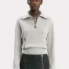 Pull Milano à demi-zip en gris chiné Pull Milano à demi-zip en gris chiné
