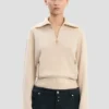 Pull milano à demi-zip rose pâle
