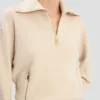 Pull milano à demi-zip rose pâle