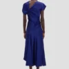 Robe asymétrique torsadée en indigo vif Robe asymétrique torsadée en indigo vif