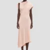 Robe asymétrique torsadée en motif floral Robe asymétrique torsadée en motif floral