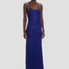 Robe-camisole drapée en indigo vif Robe-camisole drapée en indigo vif