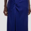 Robe-camisole drapée en indigo vif Robe-camisole drapée en indigo vif