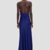 Robe-camisole drapée en indigo vif Robe-camisole drapée en indigo vif