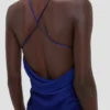 Robe-camisole drapée en indigo vif Robe-camisole drapée en indigo vif