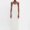 Robe camisole longue en ivoire Robe camisole longue en ivoire