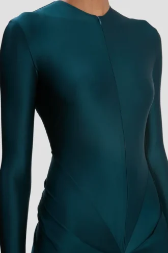 Robe à découpes bleu canard foncé