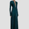Robe à découpes bleu canard foncé