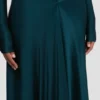 Robe à découpes bleu canard foncé