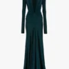 Robe à découpes bleu canard foncé