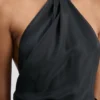 Robe dos nu à chaînes à imprimé floral bleu marine foncé Robe dos nu à chaînes à imprimé floral bleu marine foncé