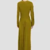Robe drapée à encolure fermée, couleur mousse Robe drapée à encolure fermée, couleur mousse