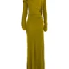 Robe drapée à encolure fermée, couleur mousse Robe drapée à encolure fermée, couleur mousse