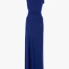 Robe drapée sans manches en indigo vif
