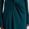 Robe longue à taille torsadée en bleu canard foncé Robe longue à taille torsadée en bleu canard foncé
